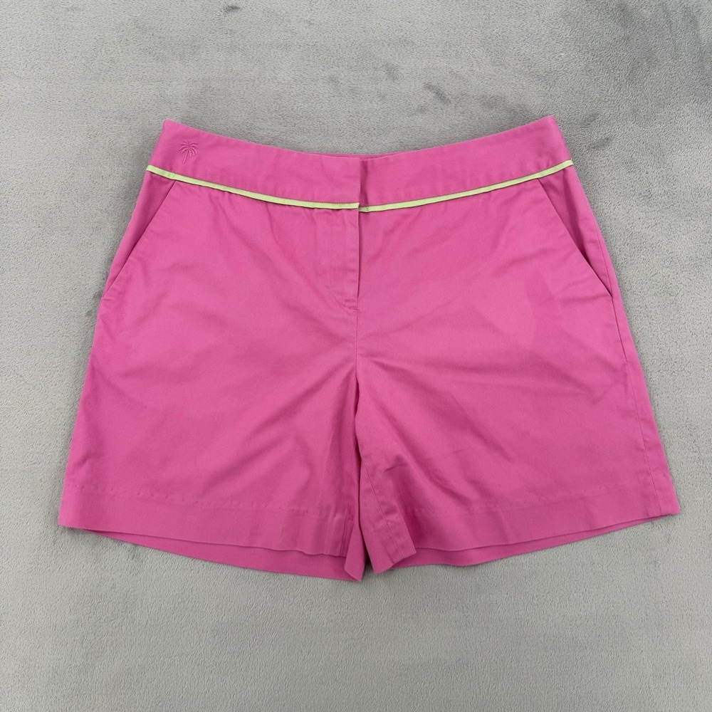 Lilly Pulitzer Shorts Womens 10 Palm Beach Fit Hot Pink Cotton Chino Flat Front